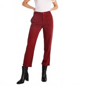 NEW BELLA DAHL jess crease line trouser pants in red mahogany